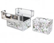 White Flower Pattern Surface Cosmetic Case